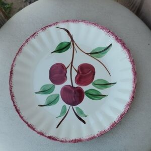 🍒Blue Ridge pottery Vintage Hand‑Painted Cherry Plate Cottagecore Charm Set 2